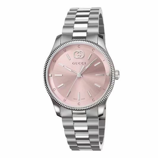 Ladies Gucci G-Timeless 29mm Pink Dial Stainless Steel Watch YA1265061