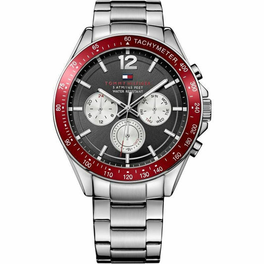 Men's Tommy Hilfiger Silver & Red Stainless Steel Chronograph Watch 1791122