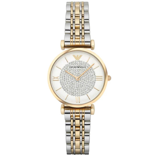 Ladies Emporio Armani Gold And Silver Stainless Steel Watch AR8031