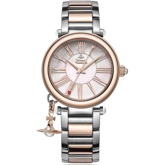 Ladies Vivienne Westwood Mother Orb 32mm Stainless Steel and Rose Gold Tone Watch VV006PRSSL