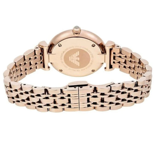 Ladies Emporio Armani Rose Gold Stainless Steel Watch AR11059