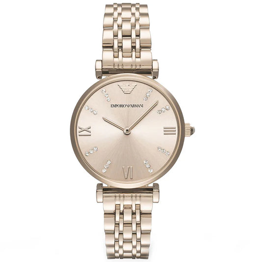 Ladies Emporio Armani Rose Gold Stainless Steel Watch AR11059