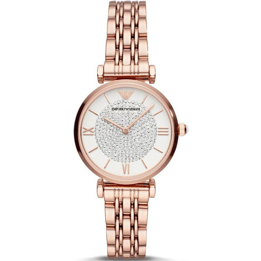 Ladies Emporio Armani Rose Gold Stainless Steel Watch AR11244
