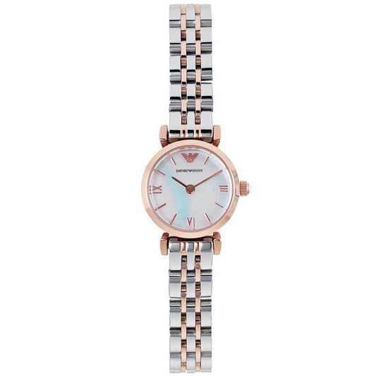 Ladies Emporio Armani Two Tone Silver And Rose Gold Stainless Steel Watch AR1764