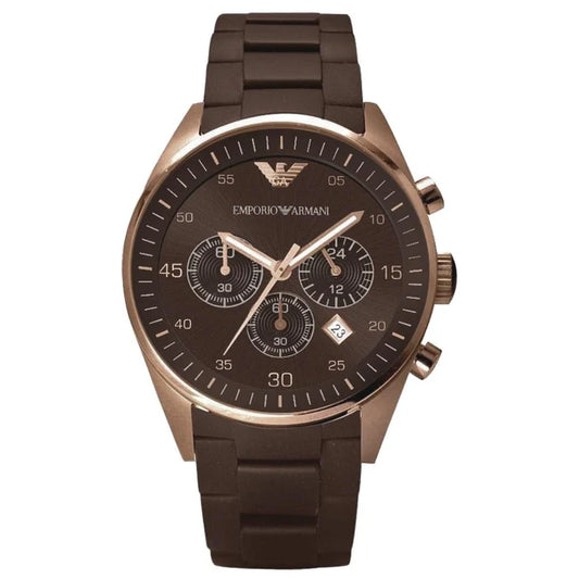 Men’s Emporio Armani  Brown Silicone Chronograph Watch AR5890