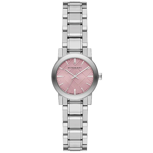 Ladies Burberry Pink Dial Silver Stainless Steel Watch BU9231