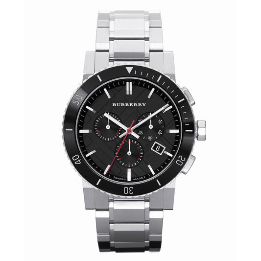 Men's Burberry Silver Stainless Steel Chronograph Watch BU9380