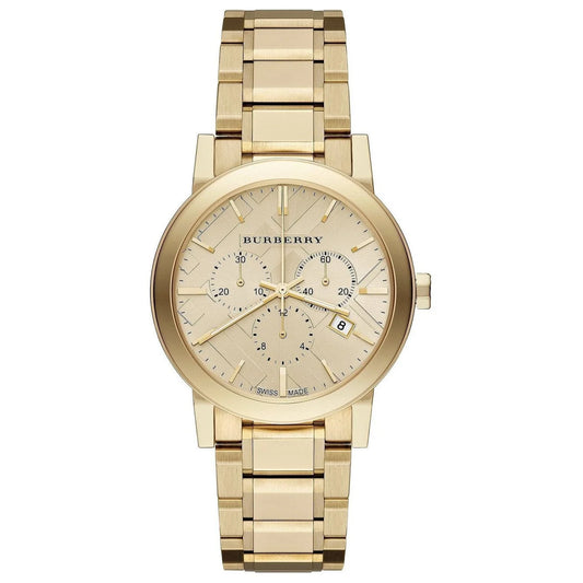 Ladies Burberry Gold Stainless Steel Chronograph Watch BU9753