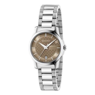 Ladies Gucci G-Timeless Brown Dial Stainless Steel Watch YA126526