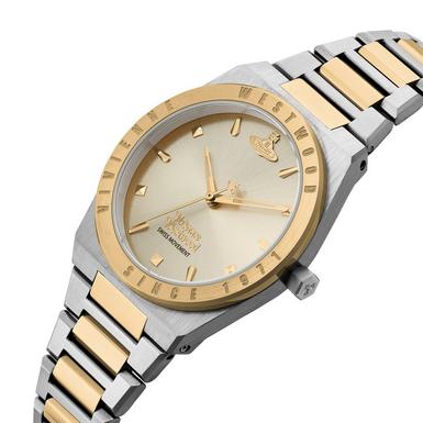 Ladies Vivienne Westwood Charterhouse Gold Dial Stainless Steel Watch VV244CPSG