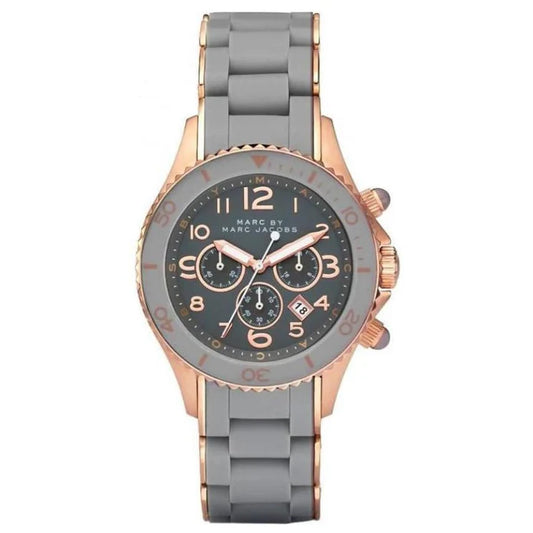 Ladies Marc Jacobs Rock Grey & Rose Gold Chronograph Watch MBM2550