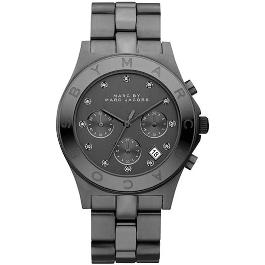 Ladies Marc Jacobs Blade All Back Chronograph Stainless Steel Watch MBM3103