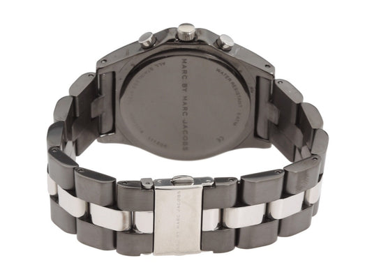 Ladies Marc By Marc Jacobs Blade Gunmetal Grey & Silver Chronograph Watch MBM3179