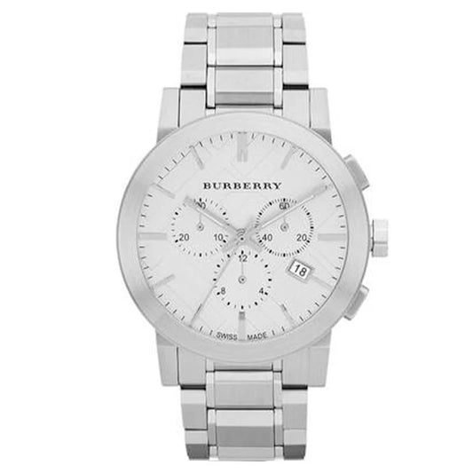 Men’s Burberry The City Silver Chronograph Stainless Steel Watch BU9350