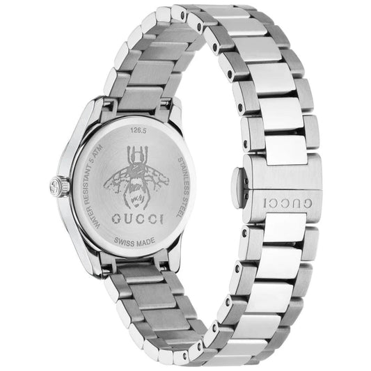 Ladies G-Timeless Gucci Classic Silver dial 27mm Silver Stainless Steel Watch YA126572A