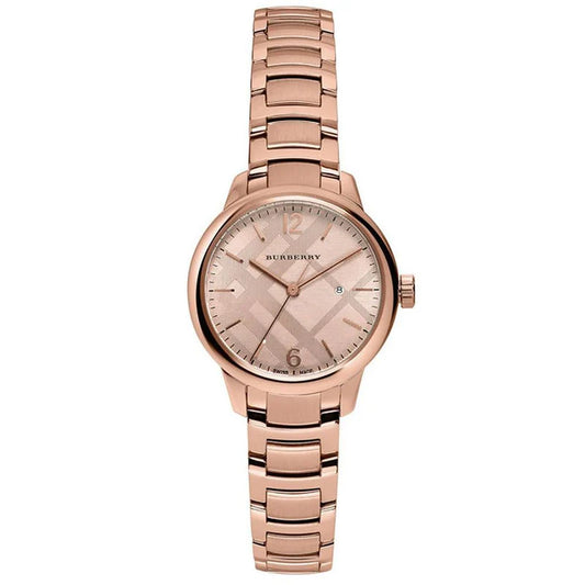 Ladies Burberry Rose Gold Stainless Steel 32mm Watch BU10116