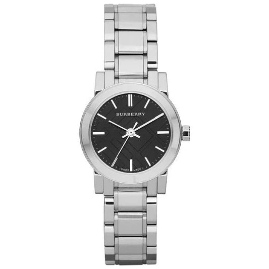 Ladies Burberry Mini Black Dial 26mm Stainless Steel Watch BU9201