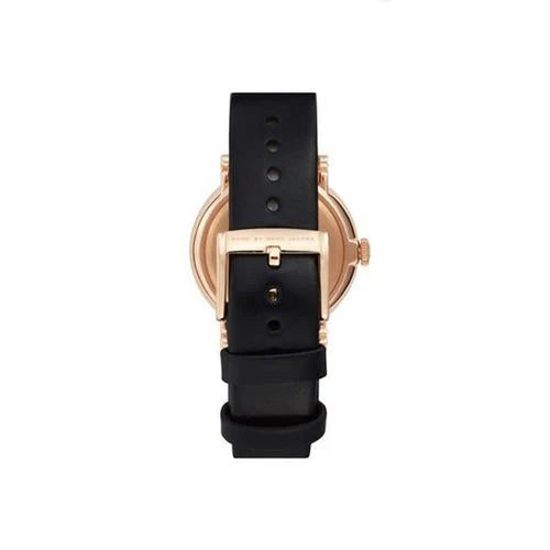 Ladies Marc Jacobs Baker Leather Strap Black Dial Watch MBM8633