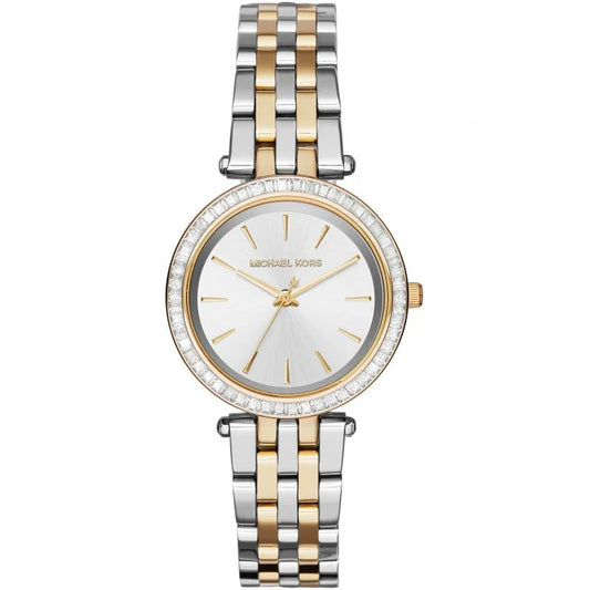 Ladies Michael Kors Mini Darci Two Tone Silver and Gold Diamond Bezel Watch MK3405