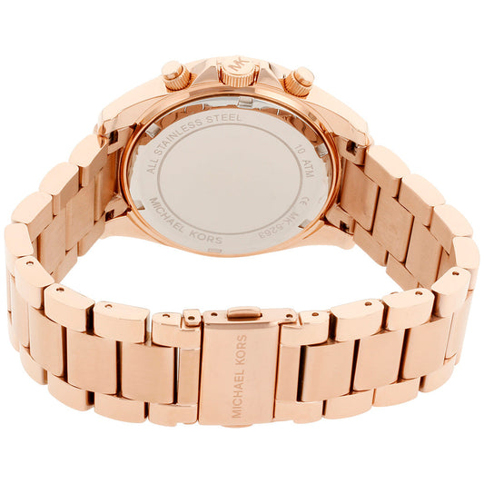 Ladies Michael Kors Blair Rose Gold Stainless Steel Chronograph Watch MK5263