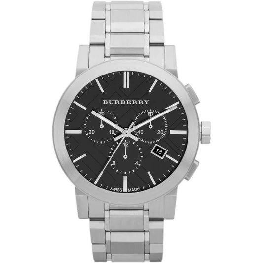 Men's Burberry The City Black Dial Chronograph Watch BU9351