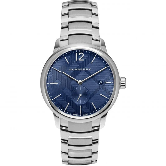 Men’s Burberry The Classic Blue Dial Chronograph Silver Watch BU10007