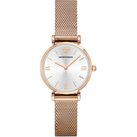 Ladies Emporio Armani Rose Gold Mesh Bracelet Watch AR1956