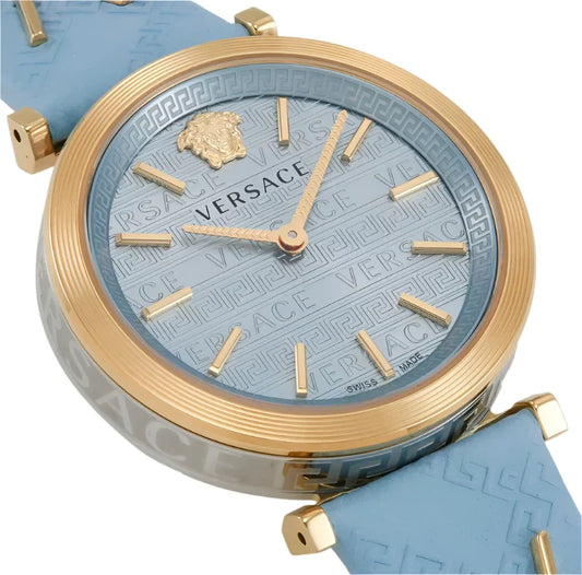 Ladies Versace V-Twist Blue Leather Strap Watch VELS00319