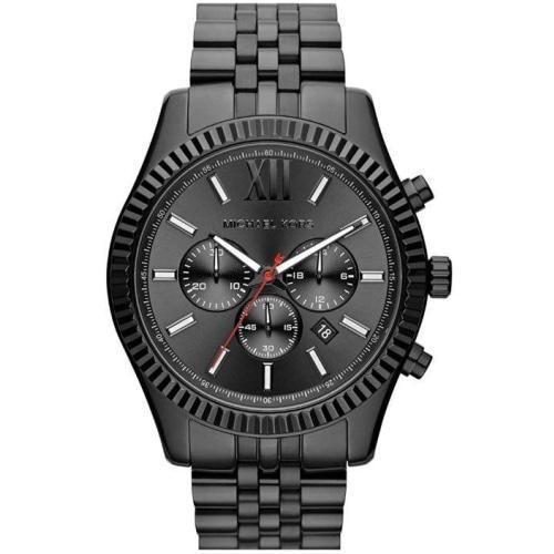 Men's Michael Kors Lexington All Black Chronograph Stainless Steel Watch MK8320