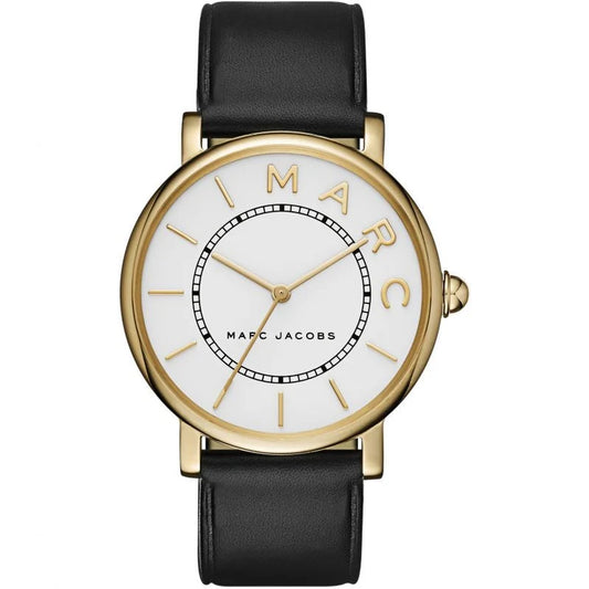 Ladies Marc Jacobs Roxy White Dial Black Leather Watch MJ1532