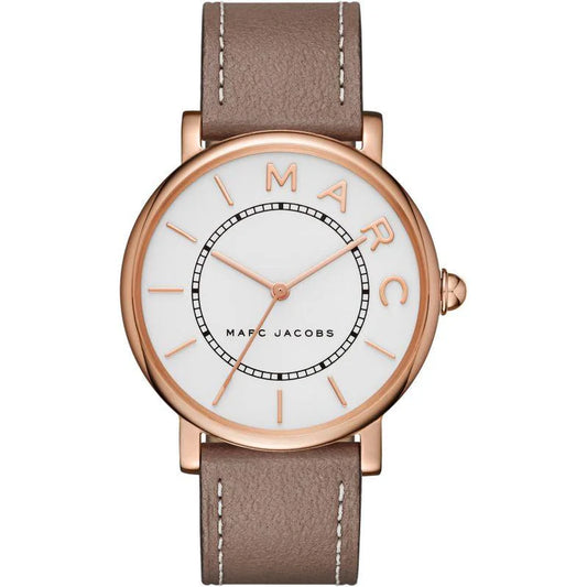 Ladies Marc Jacobs Roxy White Dial Brown Leather Watch MJ1533