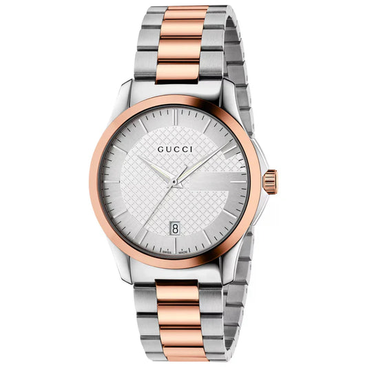 Ladies Gucci G-Timeless 27mm Rose Gold and Stainless Steel Watch YA126564