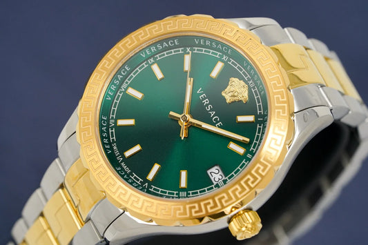 Ladies Versace Hellenyium Two-Tone Green Watch V12050015