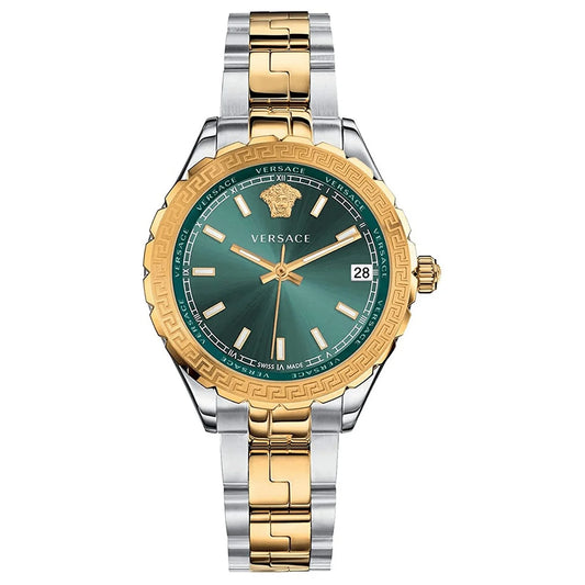 Ladies Versace Hellenyium Two-Tone Green Watch V12050015