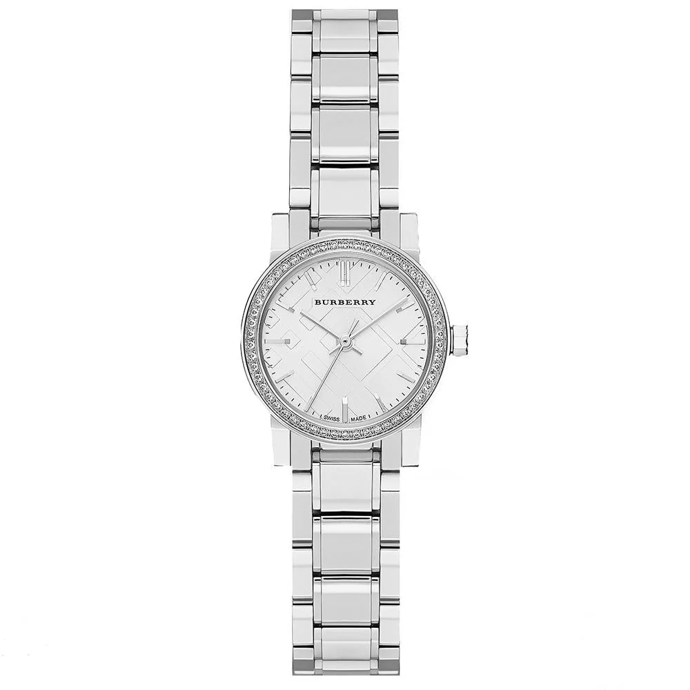 Ladies Burberry City Diamond Silver Stainless Steel Watch BU9220