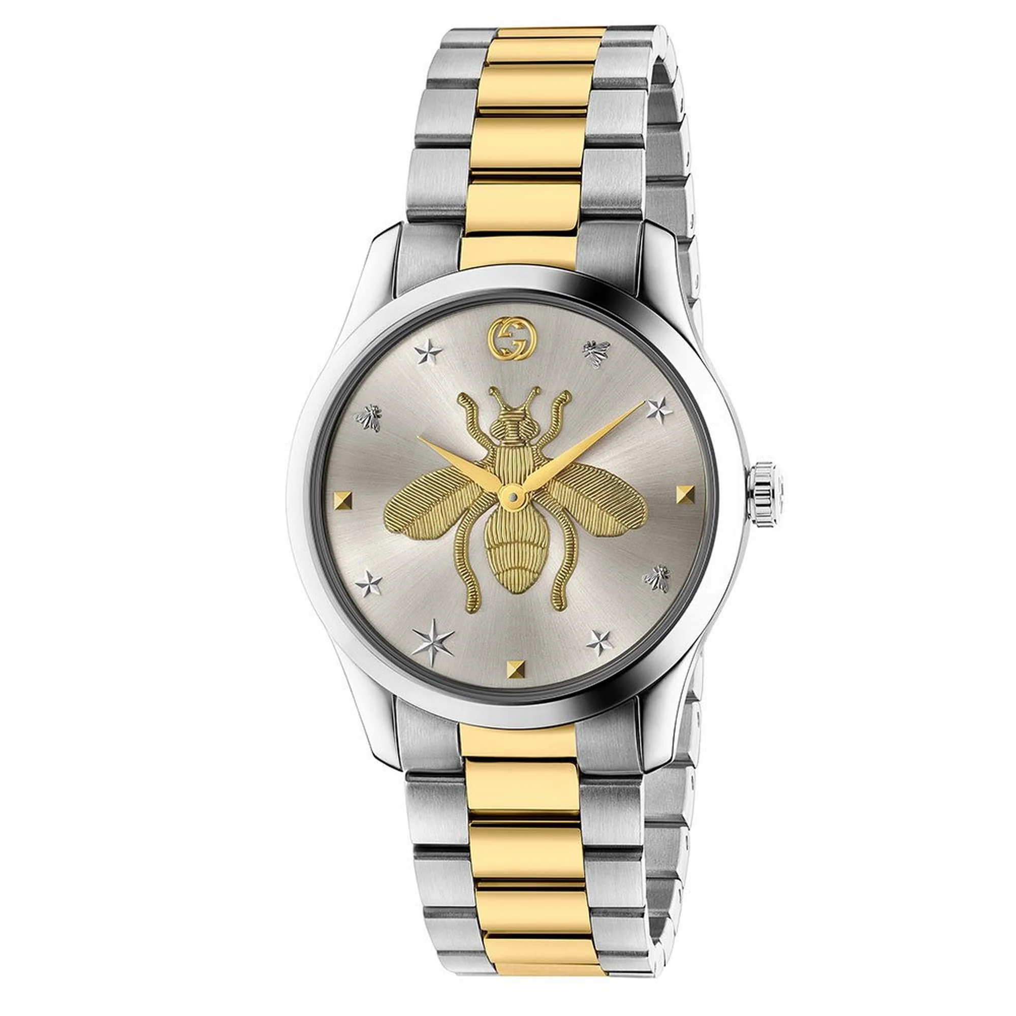 Men's G-Timeless Gucci Two Tone Yellow Gold And Silver Stainless Steel Bee Dial Watch YA1264131