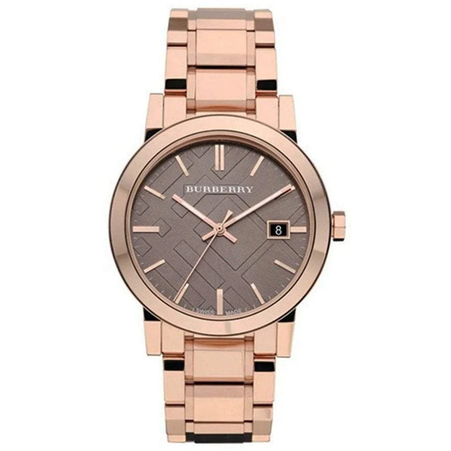 Ladies Burberry The City Rose Gold PVD Plated Stainless Steel Watch BU9005