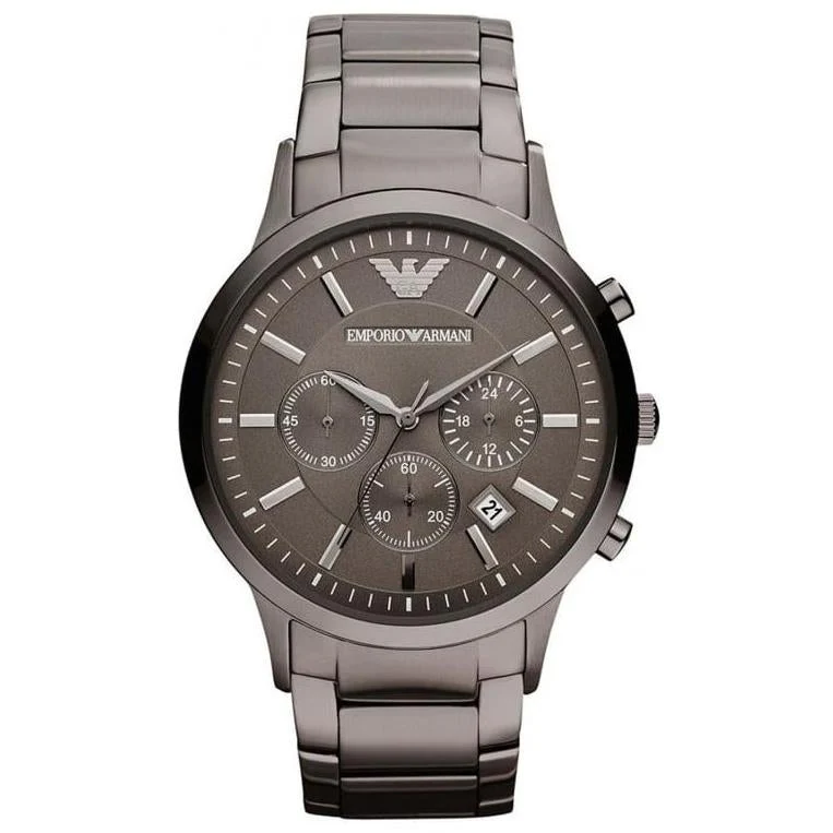Men’s Emporio Armani Renato Grey Stainless Steel Chronograph Watch AR2454
