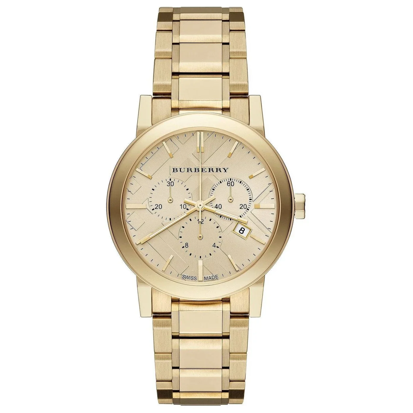 Ladies Burberry Gold Stainless Steel Chronograph Watch BU9753