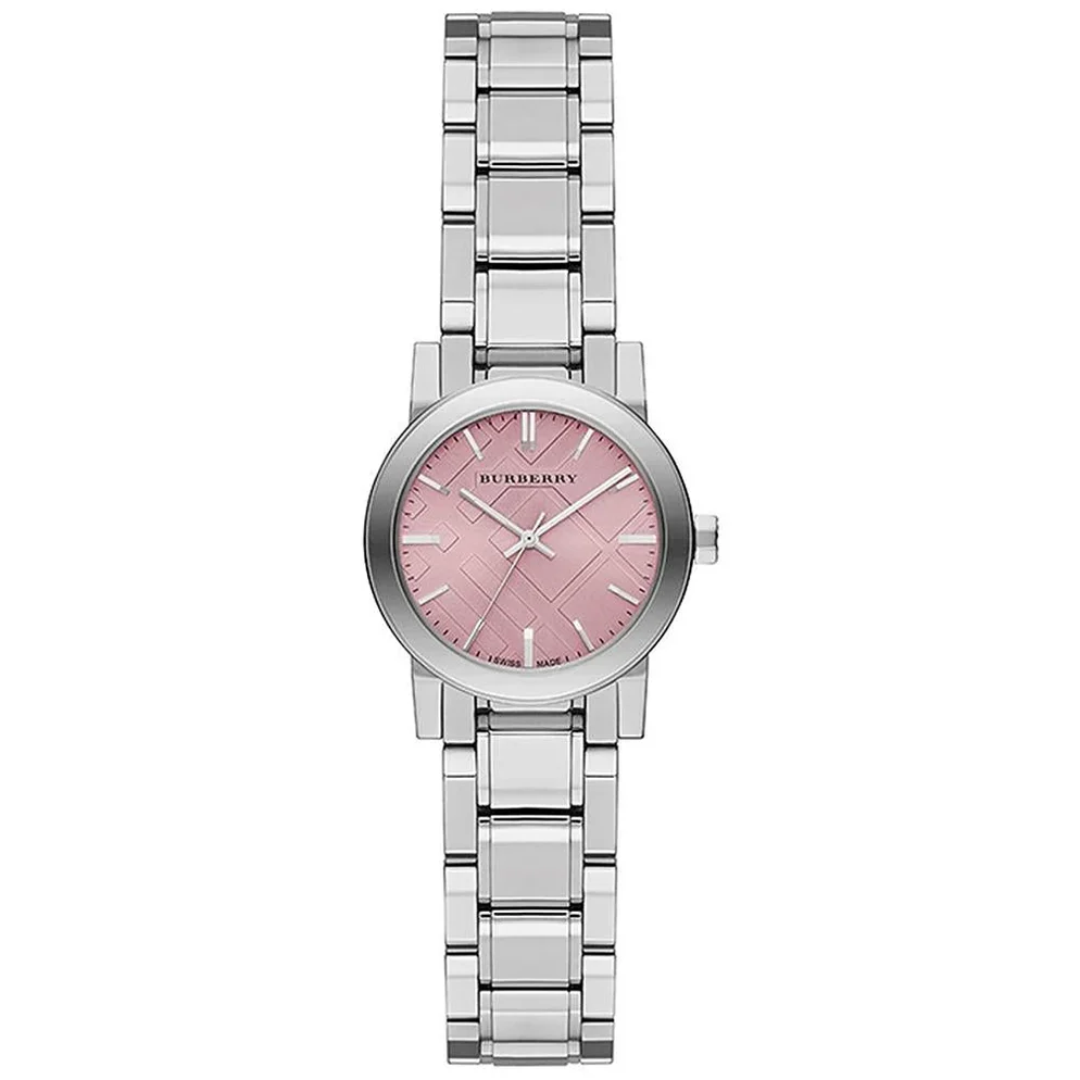 Ladies Burberry Pink Dial Silver Stainless Steel Watch BU9231