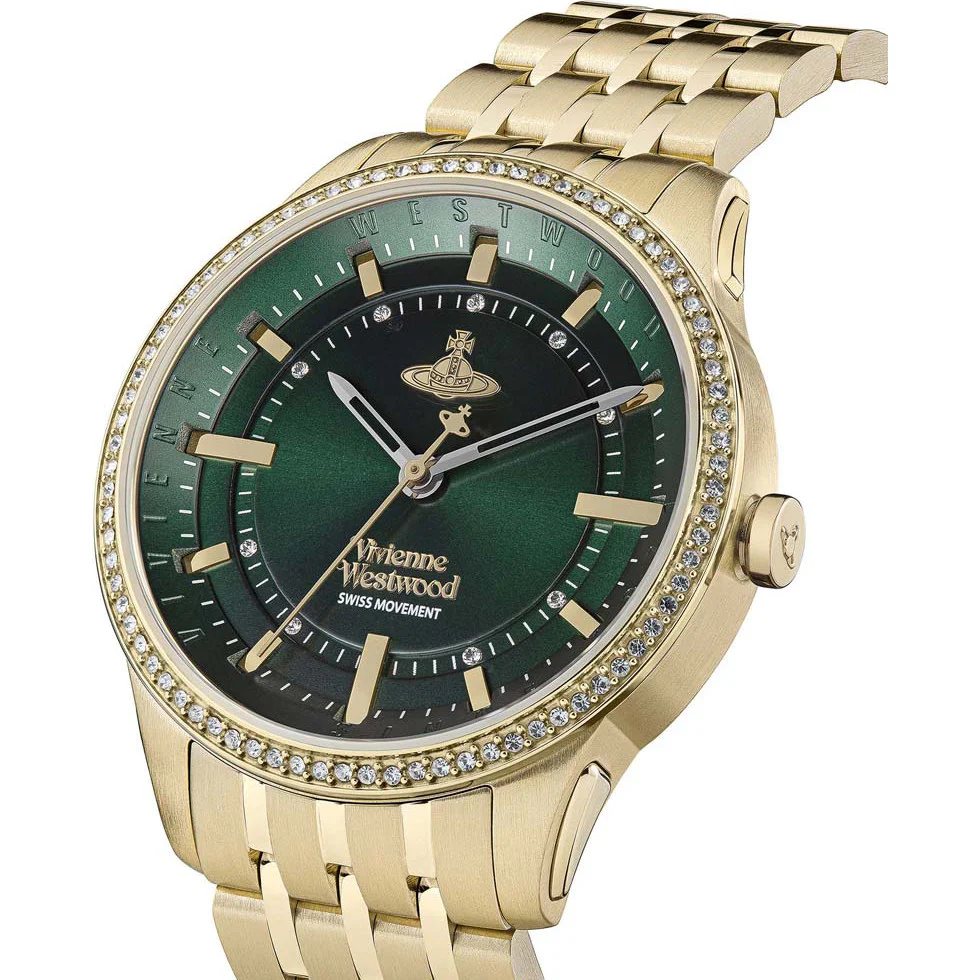 Ladies Vivienne Westwood Eastend Green Dial Gold Watch VV262GRGD