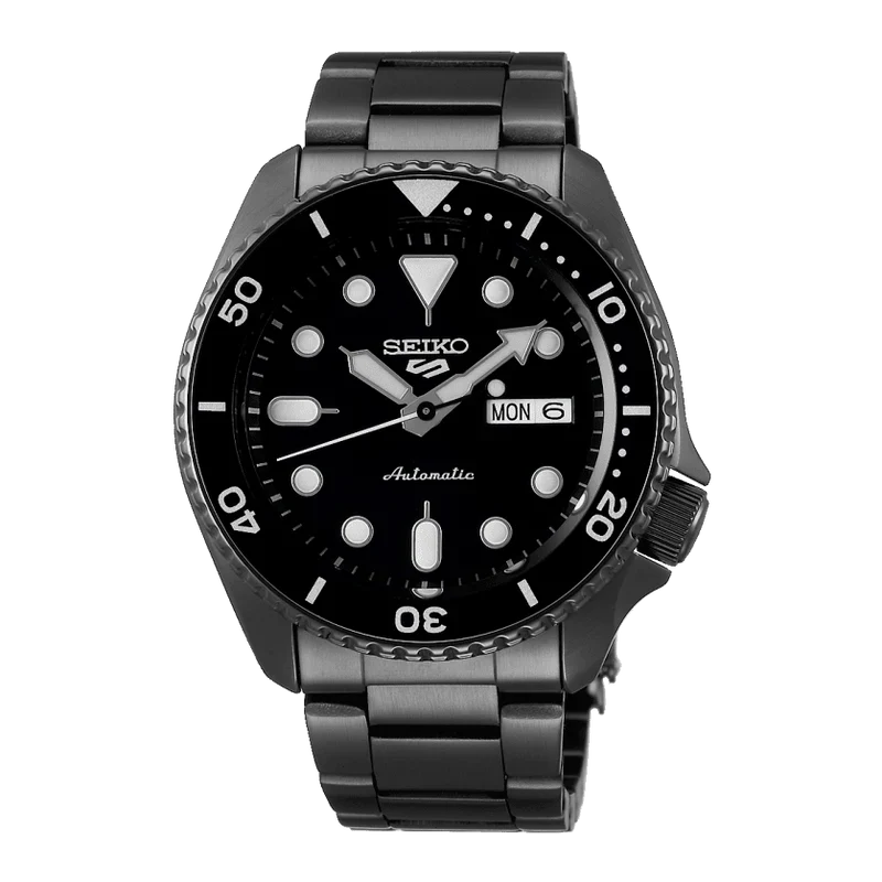 Men’s Seiko 5 Sports Black Stainless Steel Automatic Watch SRPD65K1